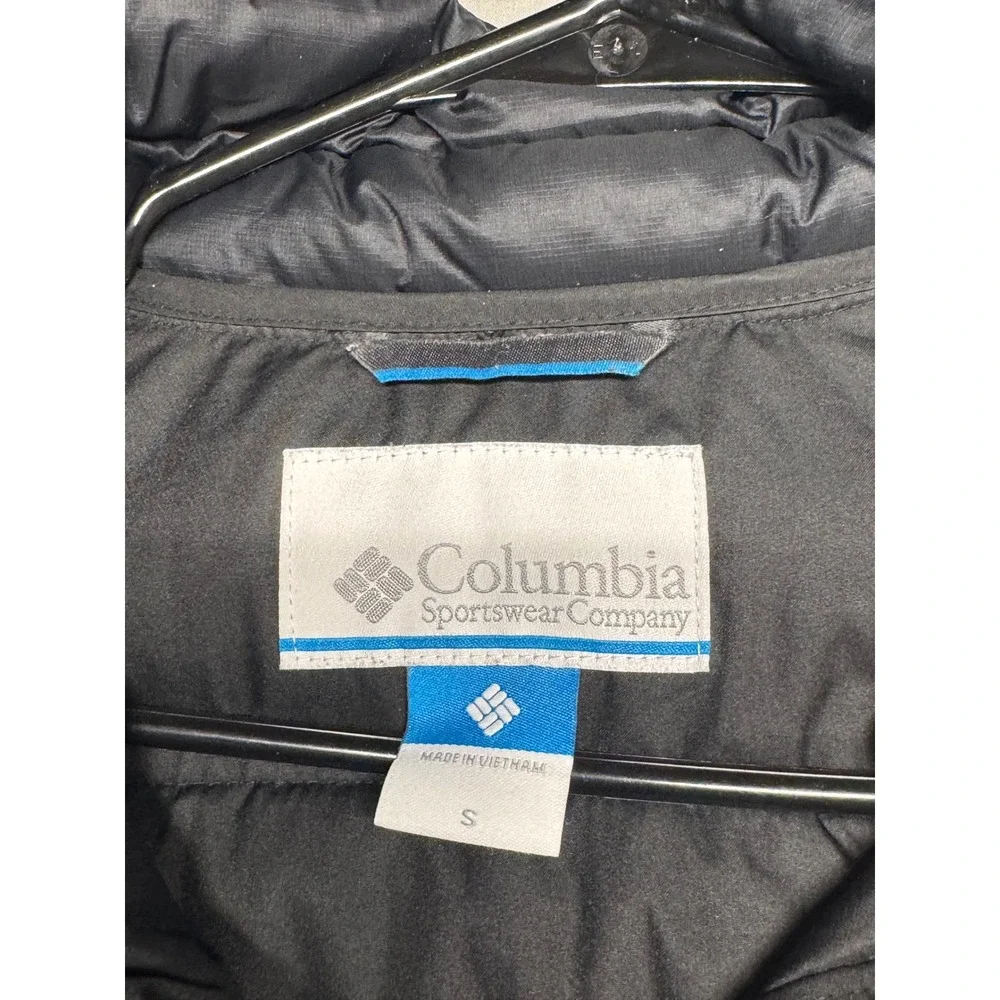 Columbia Mens Black Puffer Jacket Full Zip Quilted Insulated Coat Small